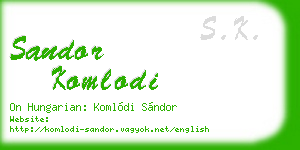 sandor komlodi business card